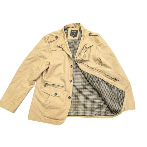 Wantdo Other - Men's Front Zip Cotton Jacket Lightweight Stand Collar Khaki Zipper Cotton Elite